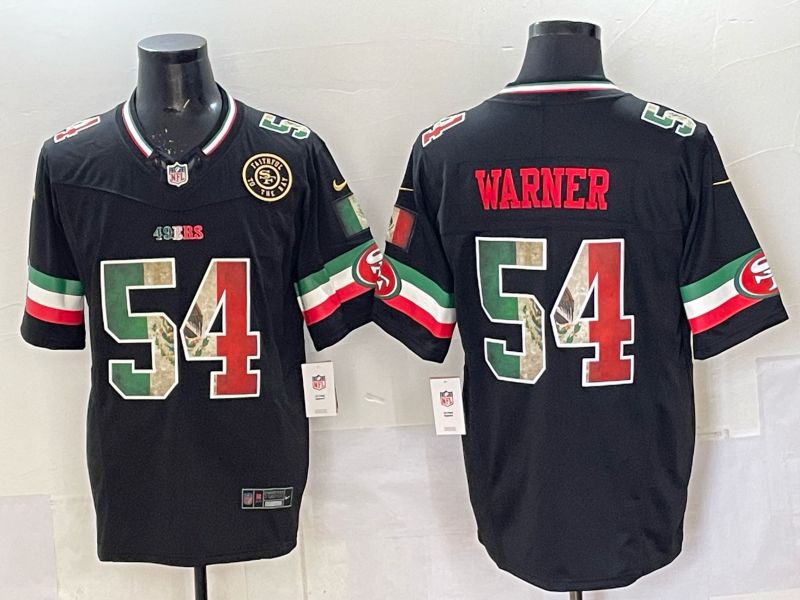 Men 2025 Nike San Francisco 49ers #54 Warner Black Mexico Limited NFL Jersey style 06